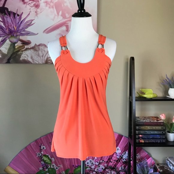 Orange Spaghetti Strap Dressy Top - Picture 1 of 6
